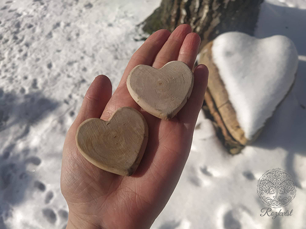 Dřevěné srdce - Bříza k esenci Srdce